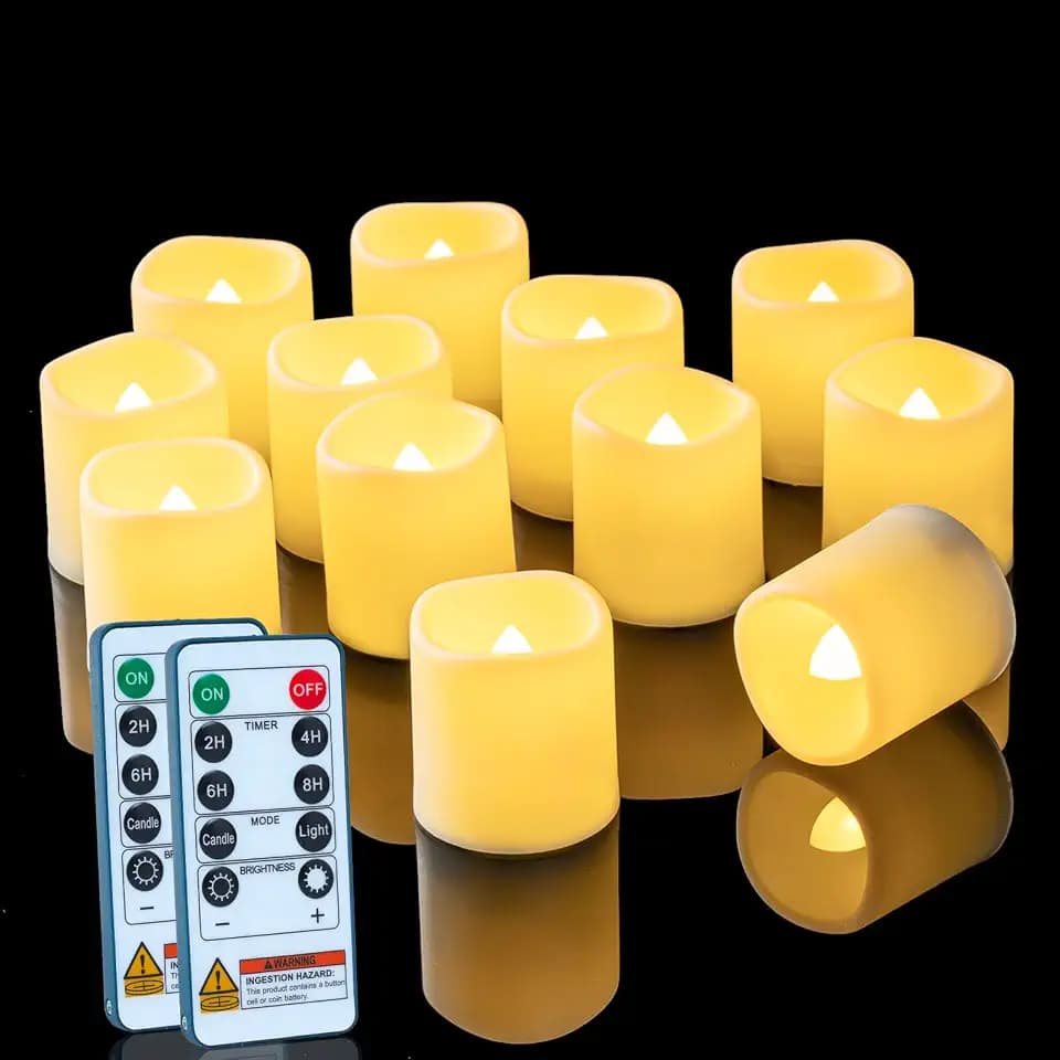 Homemory 24 Pack Flameless LED Votive Tealight Candles with Timer Remote