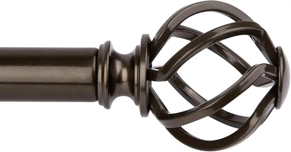 KAMANINA Bronze Curtain Rods for Windows 72 to 144 Inch, Long Drapery Rods