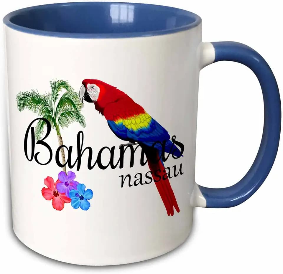 3dRose Bahamas Nassau Caribbean souvenir 15oz Two-Tone Blue Mug