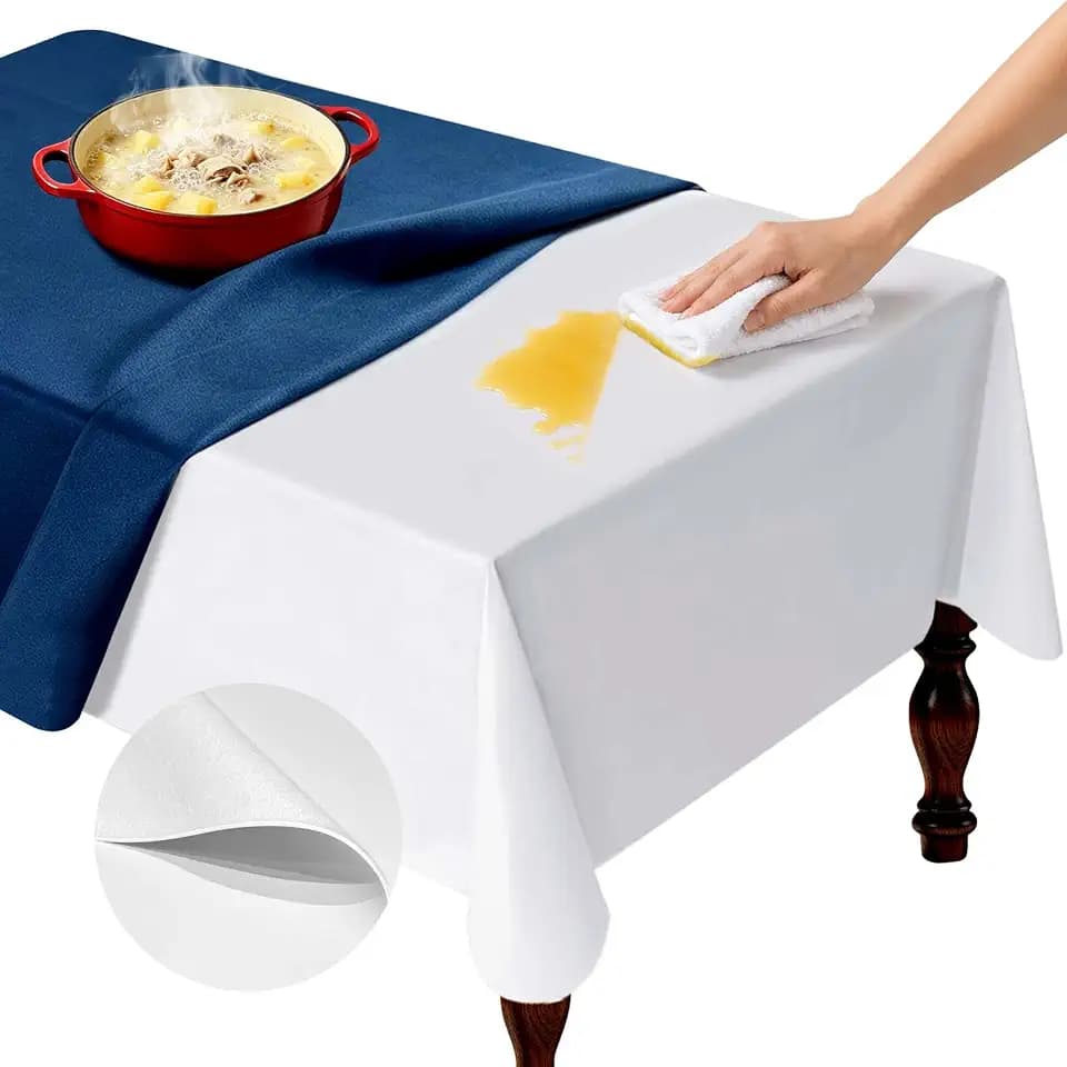 Vinyl Table Protector Pad with Flannel Backing, Heavy-Duty Table Padding for Dining Room Table, Waterproof, Heat Resistant, Non-Slip Under Tablecloth 72 x 54 inches, Rectangular