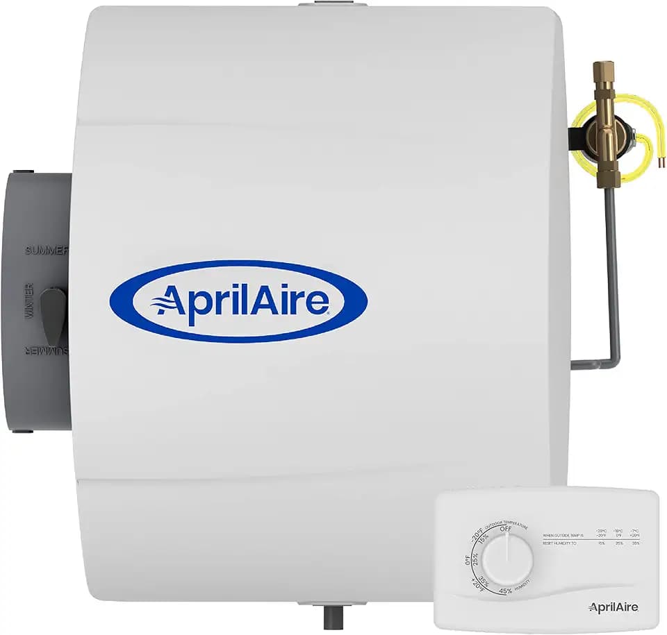 AprilAire 600M Whole-House Humidifier, Manual High Output Furnace Humidifier, Large Capacity Whole-House Humidifier for Homes up to 5,000 Sq. Ft., White