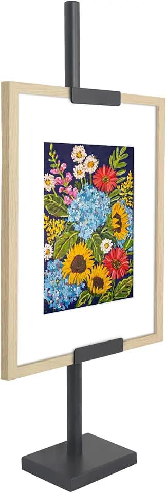 Americanflat Adjustable Tabletop Easel Stand for Picture Frames up to 28" - Ideal Picture Frame Stand to Display Art, Signs, or Photos - Use Easel Stands for Home or Events - Black