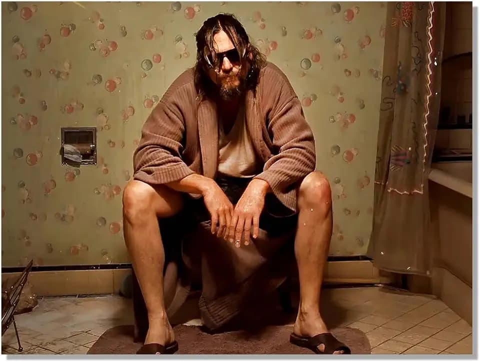 Generic Funny Movie Bathroom Art-The Big Lebowski Poster-The Big Lebowski Unframed Canvas Wall Art For Bathroom Decor