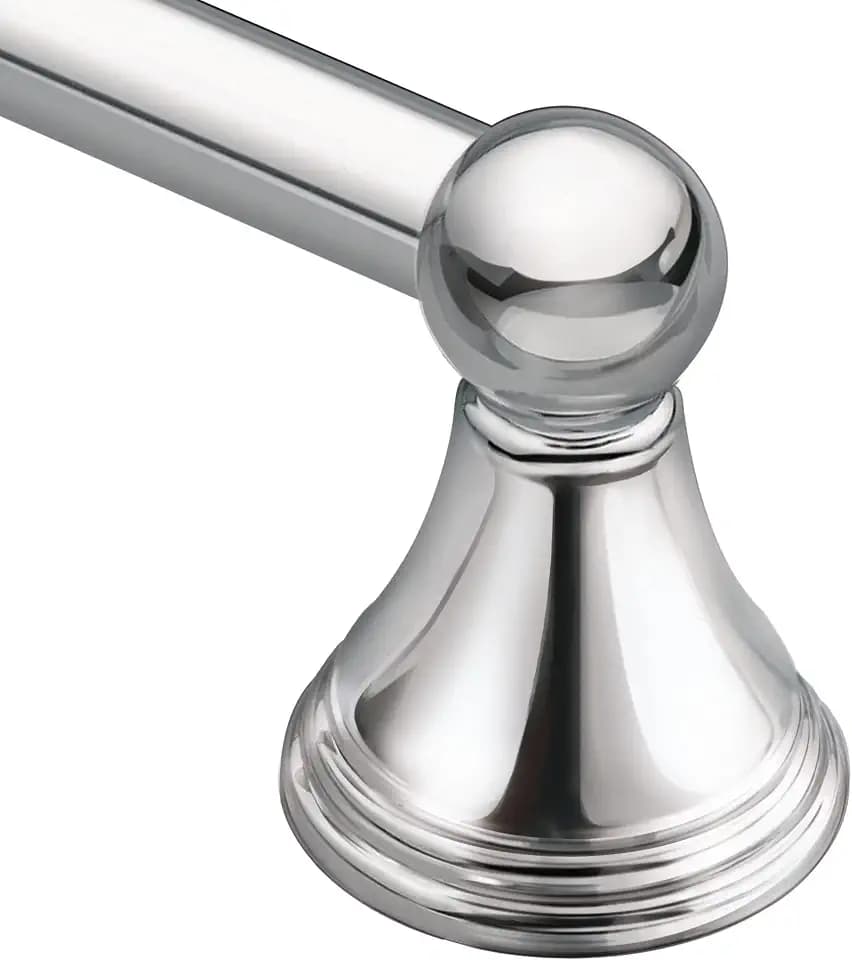Moen Preston Collection Chrome 18-Inch Single Wall Mounted Bathroom Towel Bar, DN8418CH