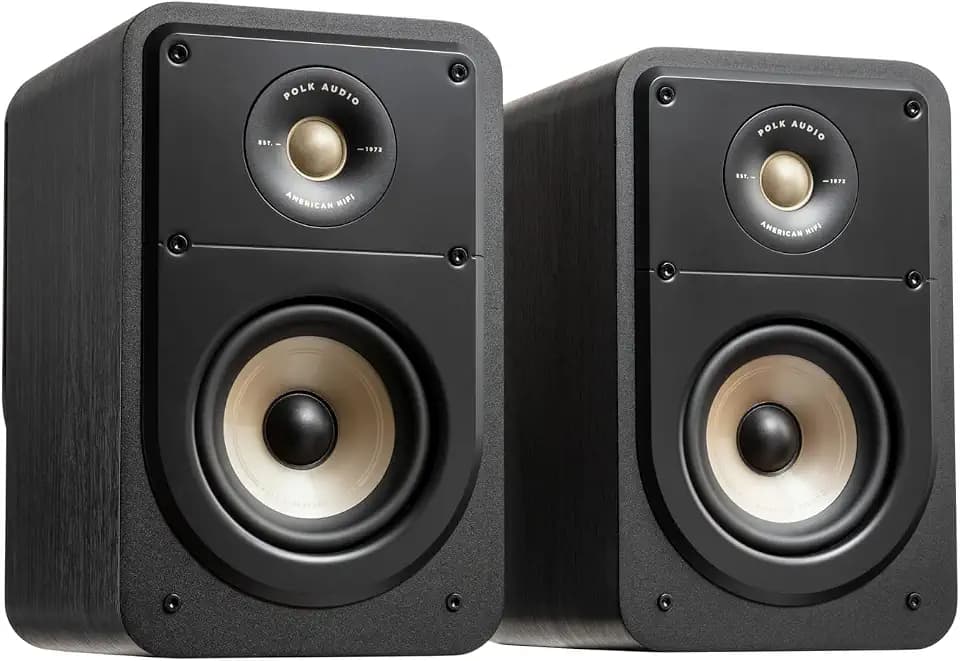 Polk Audio Signature Elite ES15 Regallautsprecher fürs Heimkino - Schwarz | Hochauflösender Stereo Lautsprecher, Surround Boxen, Lautsprecher, Hi-Res zertifiziert, kompatibel mit Dolby Atmos und DTS:X