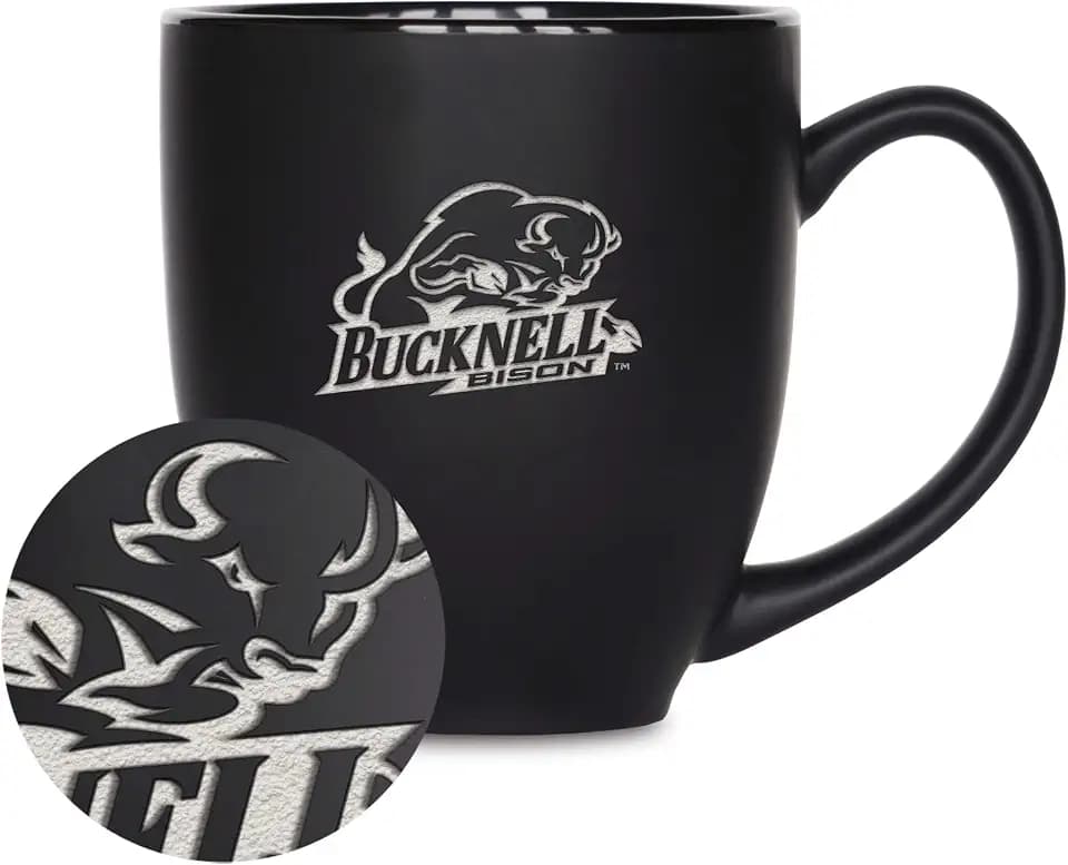 Rico Industries NCAA (T & U Schools) Standard 15oz Laser Engraved Matte Black Ceramic Bistro Mug - For Hot or Cold Drinks