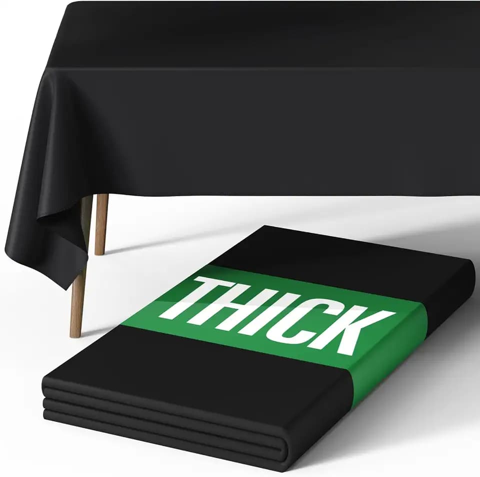 Pureegg Polyester Tablecloth 70" x 120" Reusable & Washable 1 Pack Black
