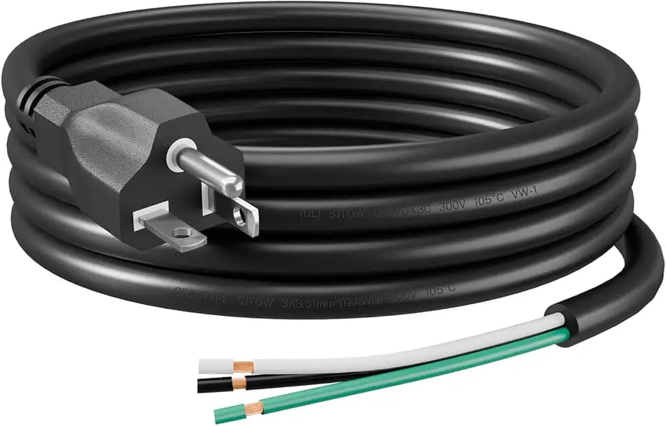 FIRMERST 12 Gauge 20A 125V Replacement Power Cord 6Ft, NEMA 5-20P Roj