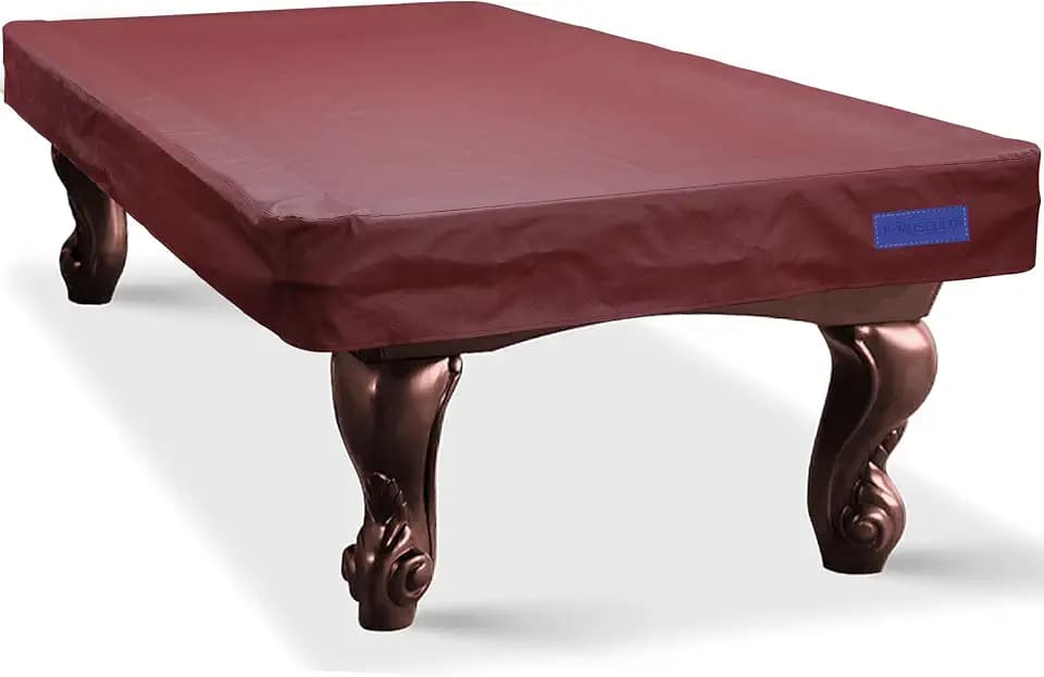 K-Musculo Heavy Duty Pool Table Cover, Waterproof Leatherette Billiard Table Cover with Soft Backing, Tear Resistant Fitted Protector for 6.5FT, 7FT, 7.5FT, 8FT, 8.5FT & 9FT Tables