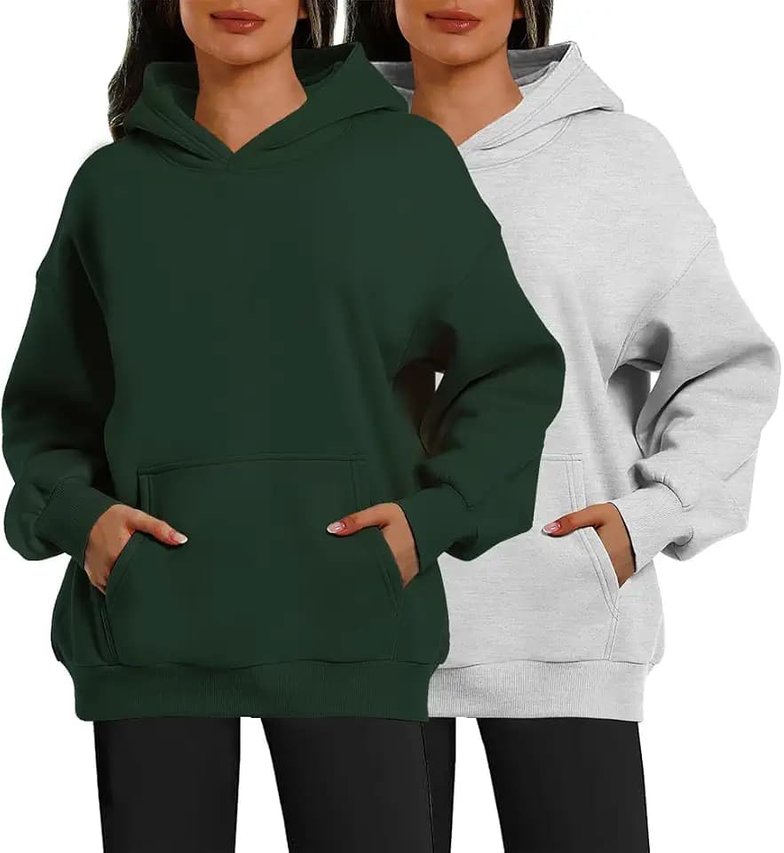 XFIFM 2 Pack Womens Oversized Hoodies Sweatshirts Fleece Hooded Pullover Tops Sweaters Casual Comfy Fall Fashion