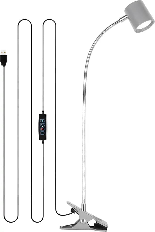 Dott Arts Desk Lamp,USB Clip On Light with 3 Color Modes,LED Reading Lamp