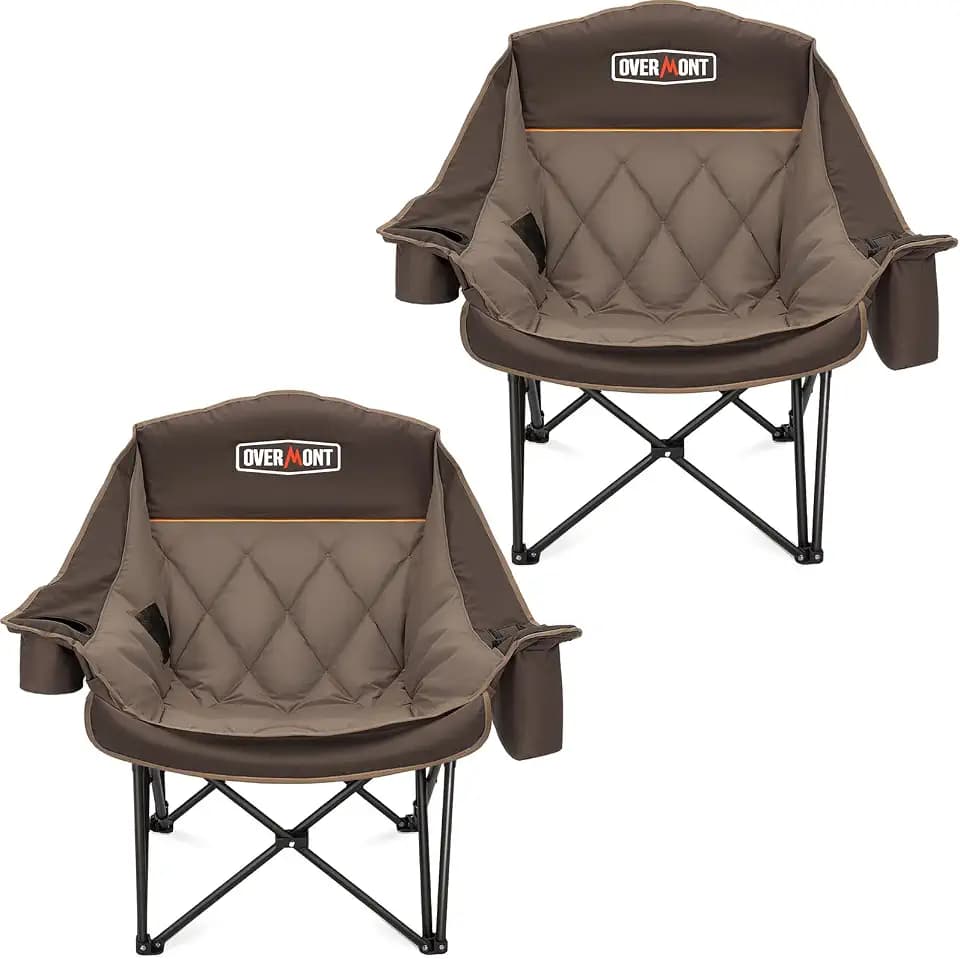 Overmont 2-Pack Oversized XL Camping Chairs - 500 lb Support