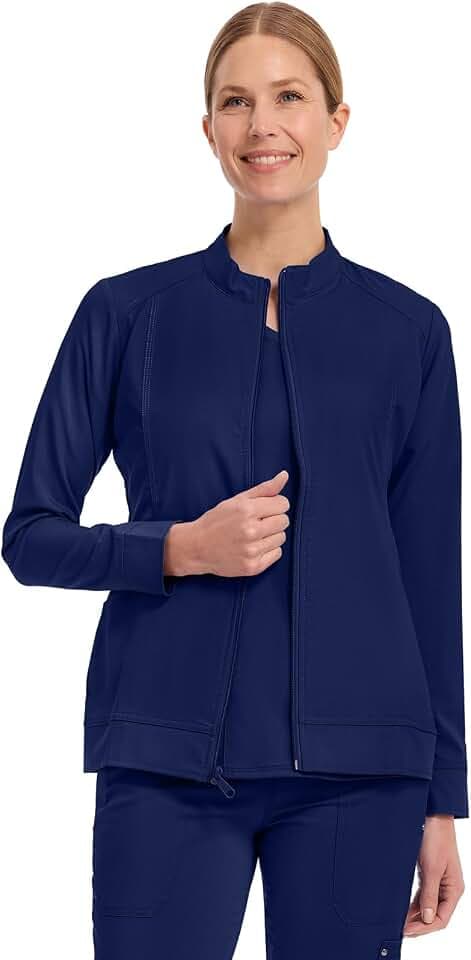 Healing Hands Purple Label Scrubs Jacket for Women Zip Up