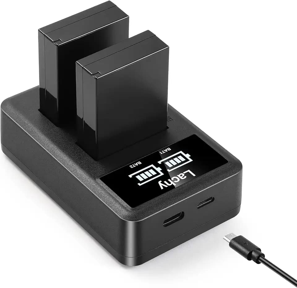 Lachy 2-Stück 1100mAh LP-E12 Ersatzakku mit und Smart LED Dual Ladegerät für Canon EOS M M2 M10, M50, M50 Mark II, M100 M200, EOS 100D, EOS Rebel SL1, PowerShot SX70 HS Digital Kamera