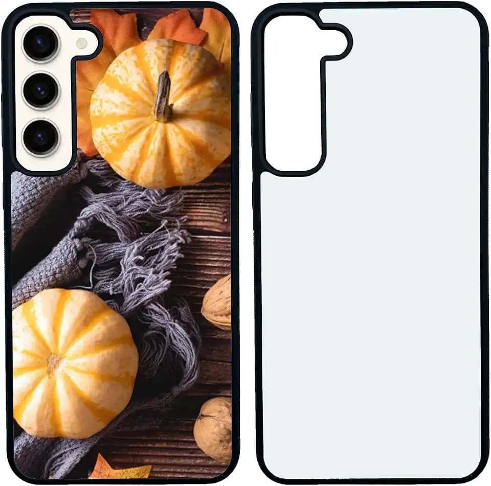 JUSTRY 5PCS Sublimation Blank Phone Case Bulk Covers Compatible with Samsung Galaxy S23+ Plus 5G,Easy to Sublimate DIY 2 in 1 2D Case Soft Rubber Printable Cover + Insert Glitter Wholesale Pack