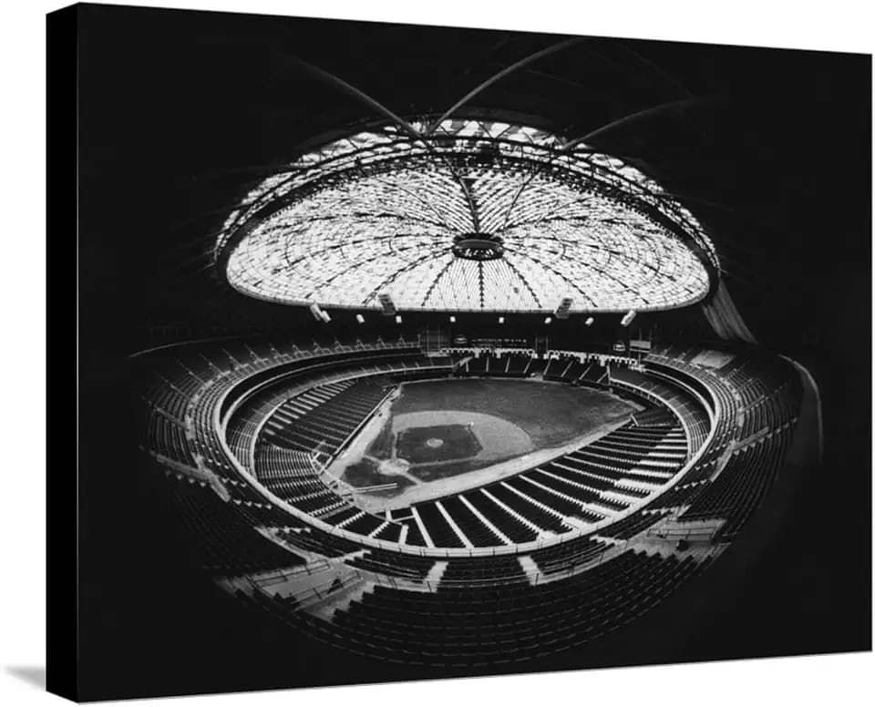 ART.COM Stretched Canvas Print Fish Eye View of the Astrodome, Houston, Texas, 1965, 24" x 18"