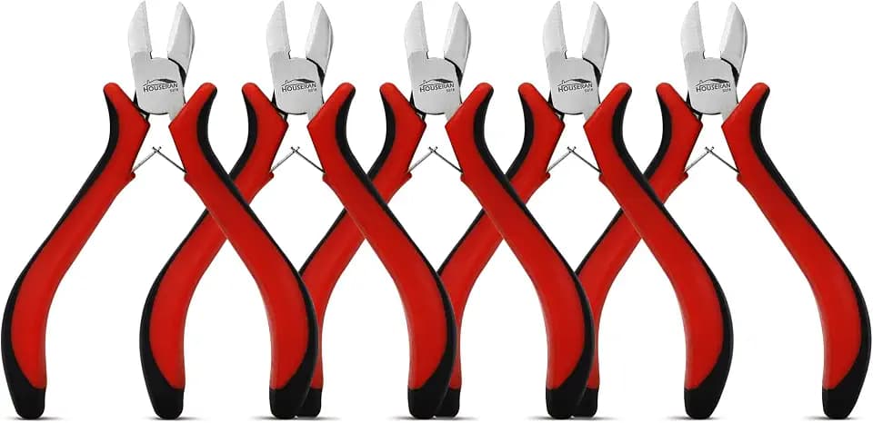 5-Pack 4" Small Wire Cutters, Mini Spring Loaded Flush Cutters