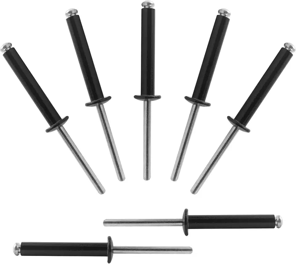 ALLCLEAN 100 Pcs 3/16" x 1-3/16" Black Aluminum Blind Rivets,4.8 x 30mm Pop Rivets,Aluminum Grip and Steel Mandrel