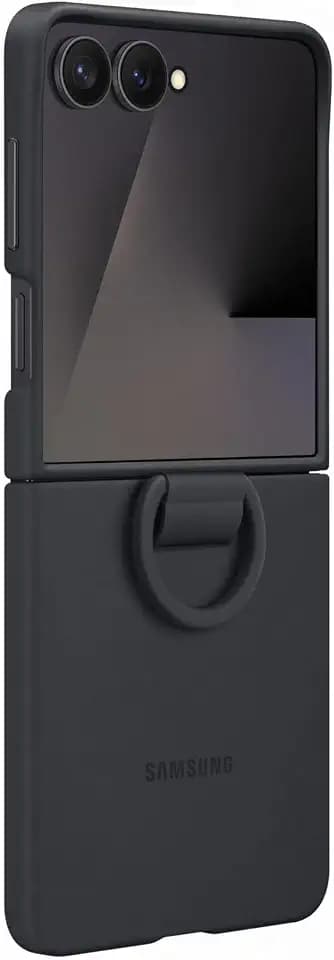 Samsung Silicone Ring Case EF-PF766 für das Galaxy Z Flip7, Smartphone Cover, Handy-Hülle inklusive Ringhalter, Silikon, Schutz Case, stoßfest, dünn und griffig, Black