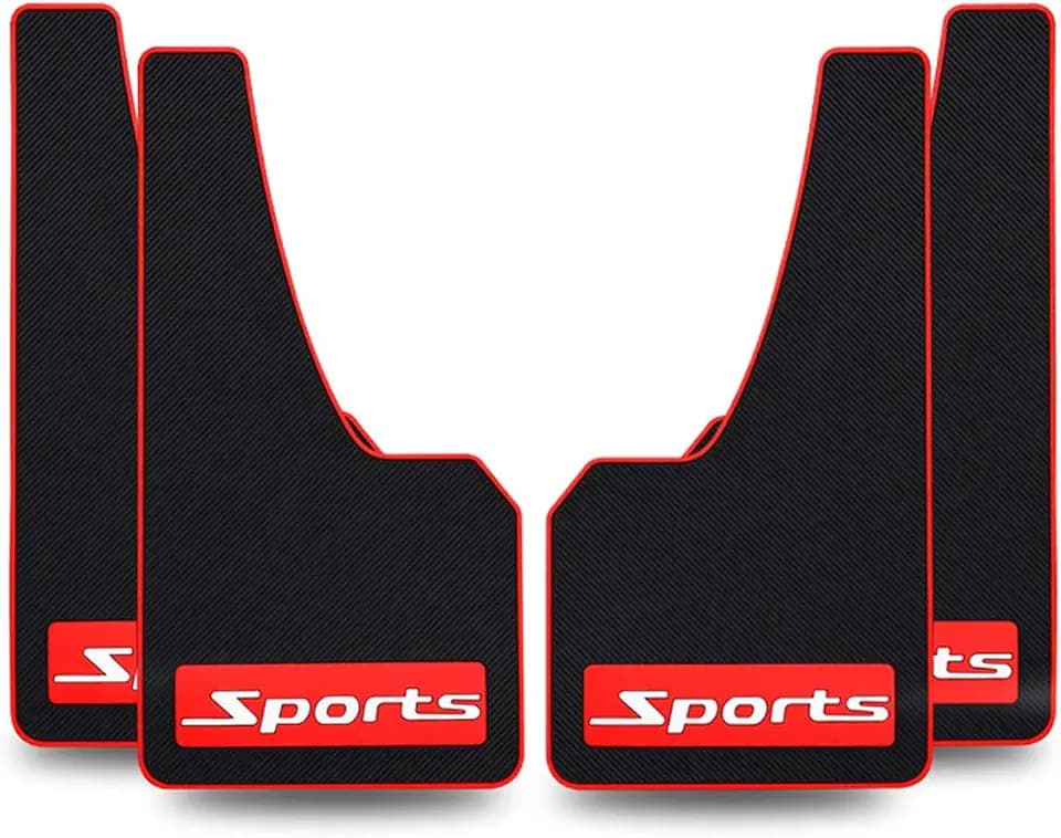 4 Stück weiches Material Auto-Fender Auto Schmutzfänger Universal Passform Schwarz Spritzschutz Gummi Schlammschutz Keine Kollision Universal 43,5 cm 23 cm 0,5 cm (Sport)