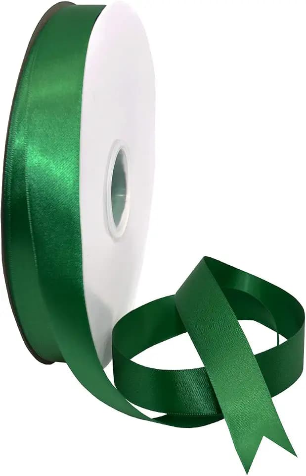 Morex Ribbon Double Face Satin Ribbon 7/8" X 100 YD Forest Green Ribbon for Gift Wrapping, Birthday Gift Cards, Satin Dress for Women, Silk Ribbons for Crafts, Wedding Gifts for Couple