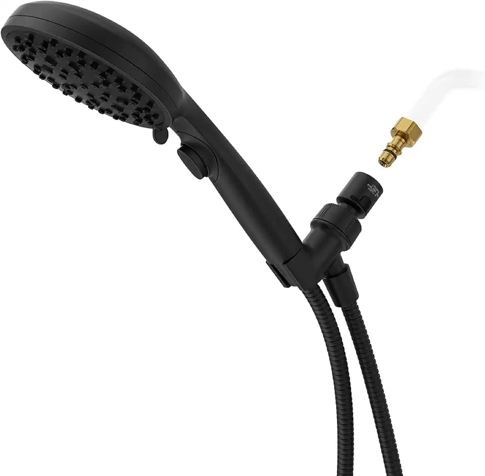 Pfister HydroFuse Handheld Shower Head with QuickConnect Adapter, Hose Included, 6-Function, 1.75 GPM, Spot Defense Matte Black Finish, 016WS2HF01QSDB