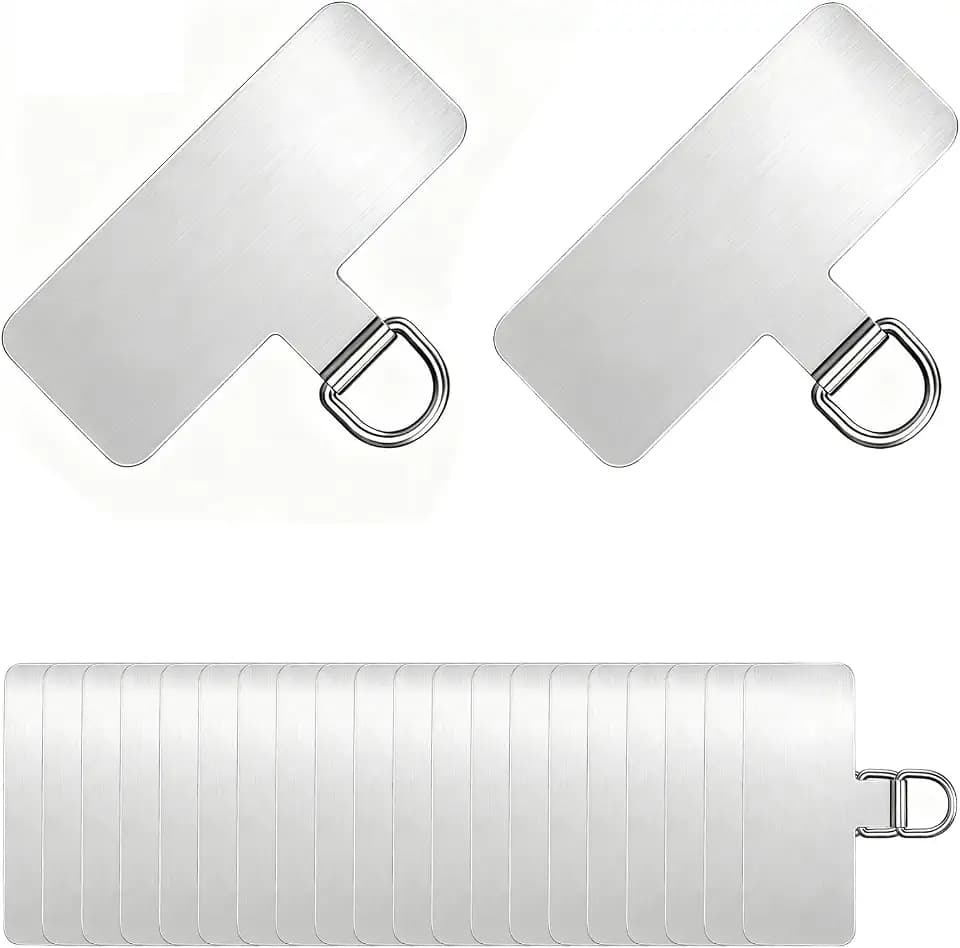 20 Pack Stainless Steel Phone Tether Tab for Lanyard & Strap