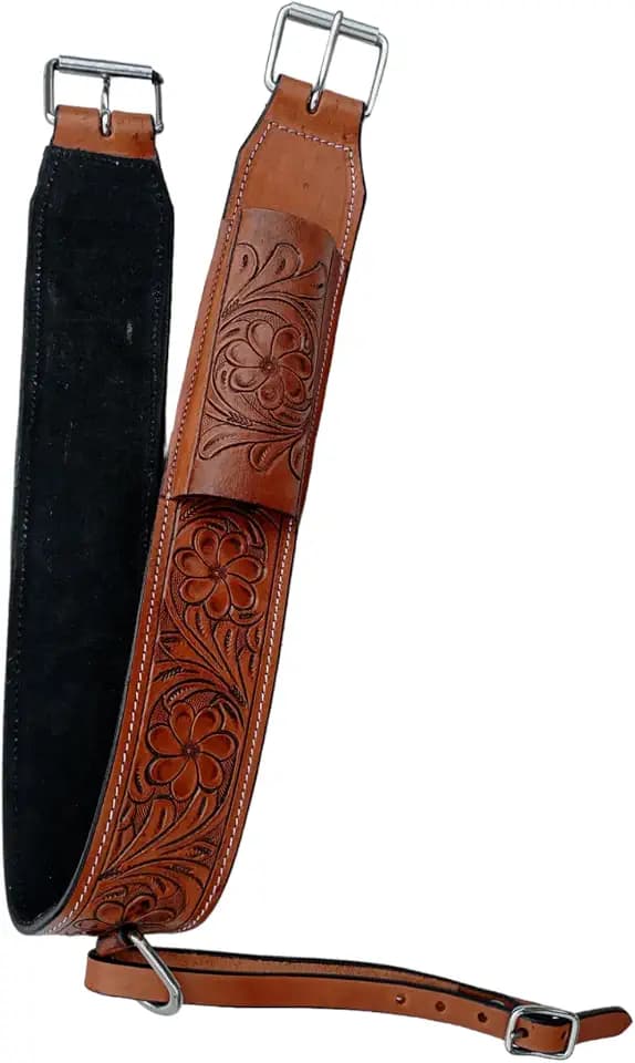 RAAVILS Horse Flank Cinch for Western Horse Saddles Horse TACK Leather Back Cinch Rear Saddle Girths