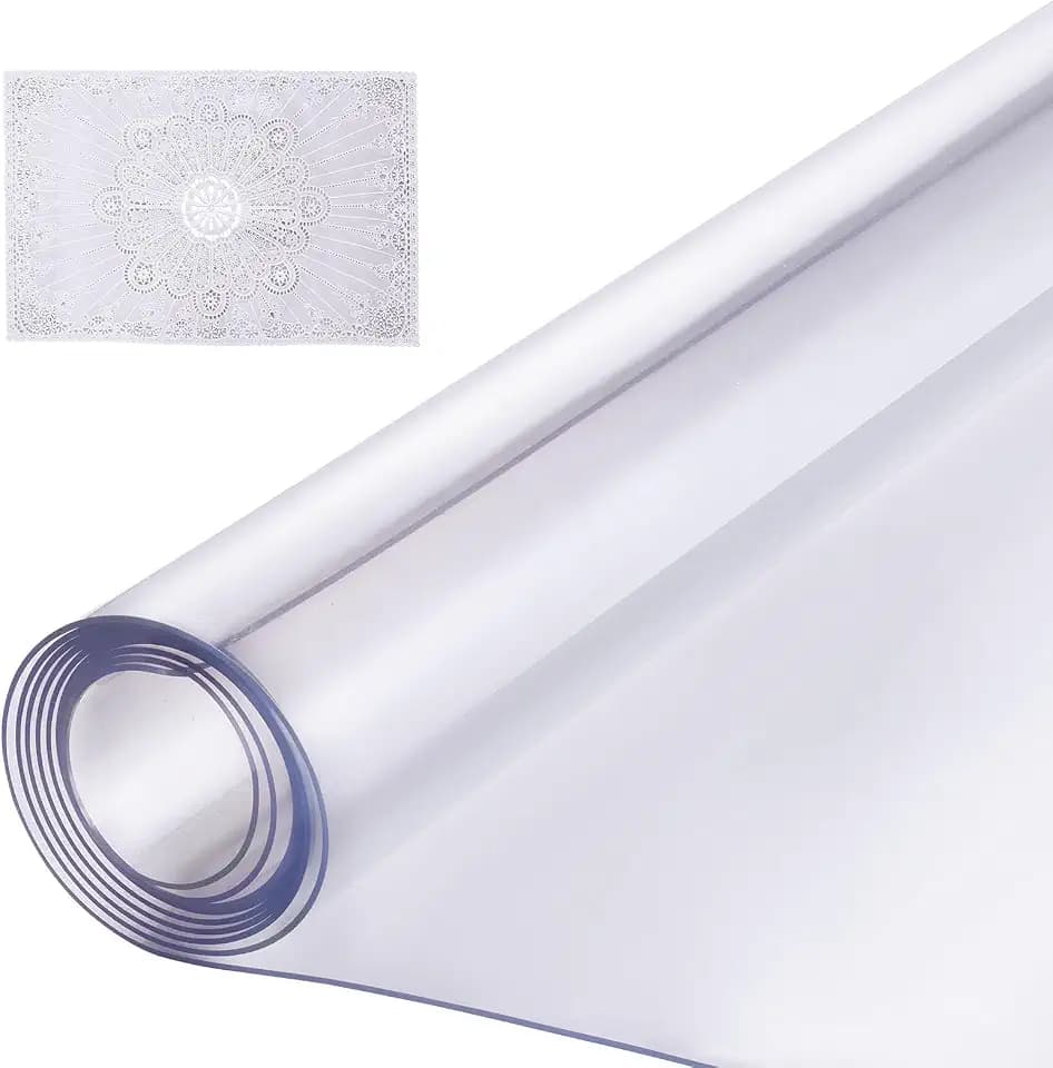 VEVOR Plastic Table Cover, 42 x 96 Inch 1.5 mm Thick Clear Rectangle PVC Desk Mat Protector, Waterproof & Easy Cleaning Desk Pad Tablecloth, for Office Dresser, Dining Room, Night Stand