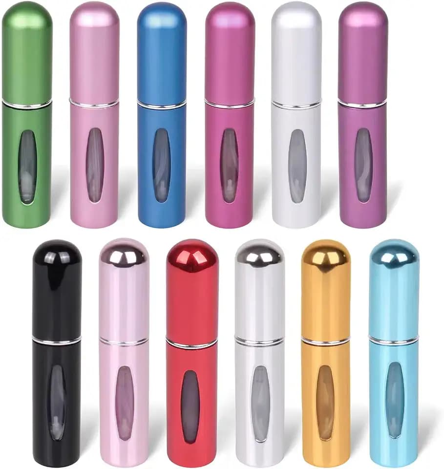 12 PCS Travel Refillable Perfume Atomizer Bottles,5ml Mini Portable Spray Bottles for Travel Accessories,Multicolor Perfume Containers