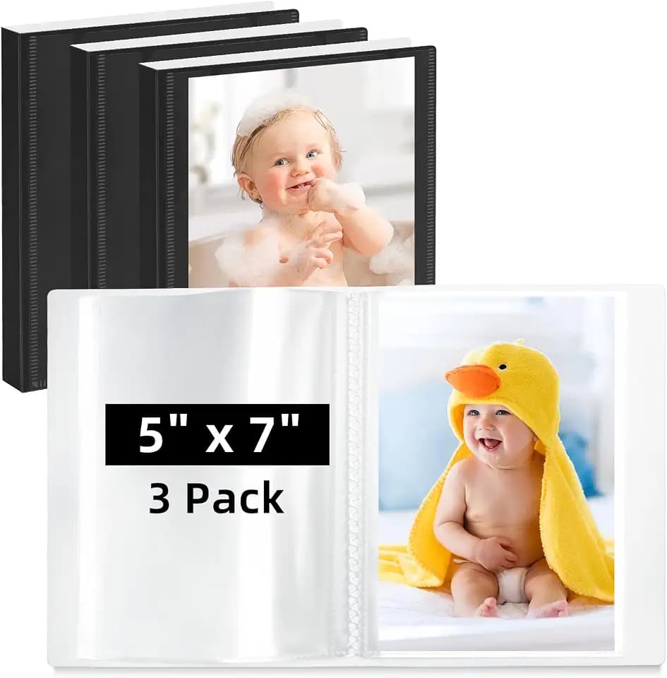 Vienrose Small Photo Album 6 Pack 5x7 Holds 52 Photos Each Black