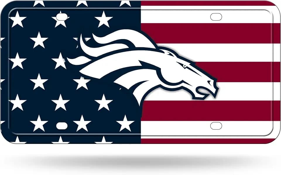 Rico Industries NFL Football USA Metal Auto Tag 6" x 12" - Great for Truck/Car/SUV