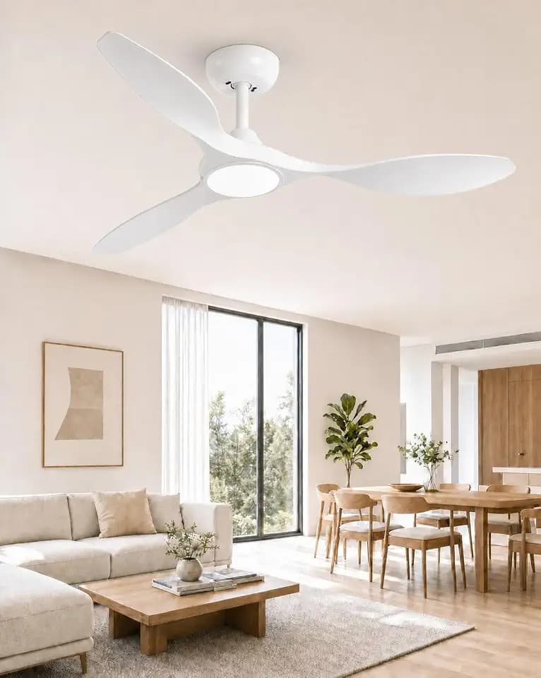 Roomratv 42 Inch Modern White Ceiling Fans with Lights and Remote Control