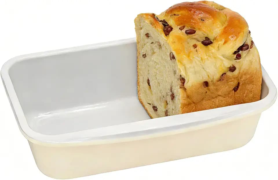 Nonstick Ceramic Bread Loaf Pan with Handle, Cream