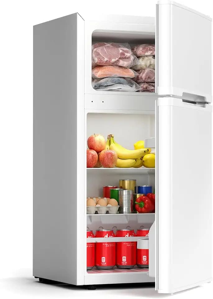 COWSAR 2.5 Cu.Ft Mini Dorm Fridge with Freezer for Bedroom, Office, White