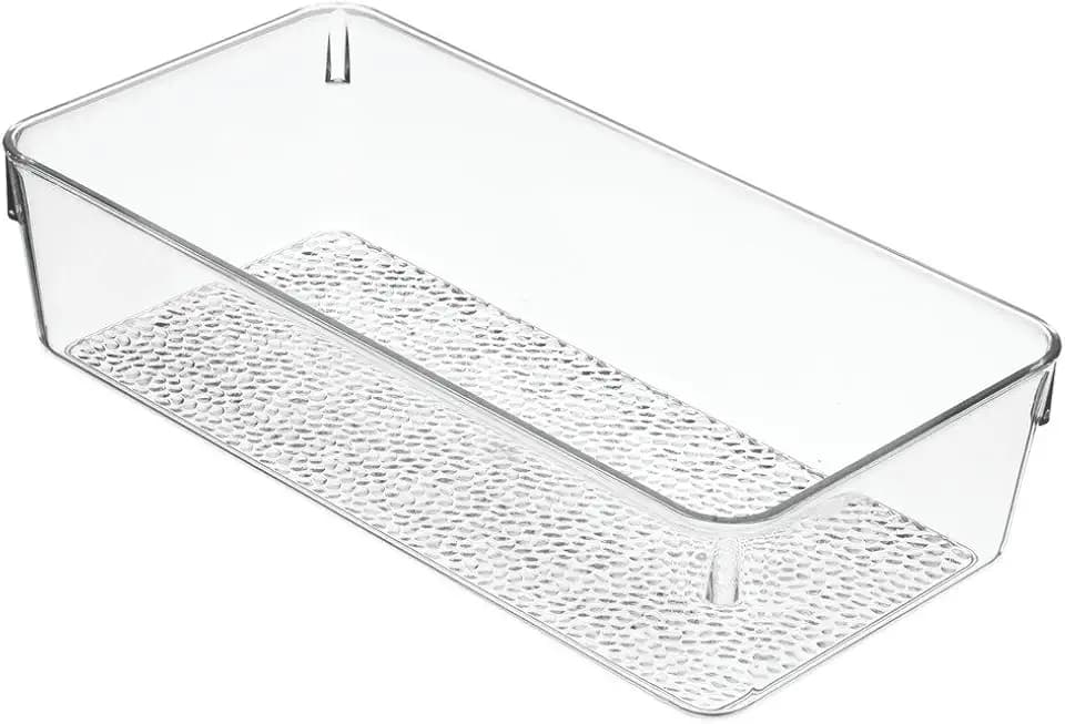 iDesign 49250 Rain BPA-Free Plastic Drawer Organizer Tray - 12" x 6" x 3", Clear