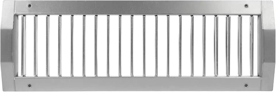Repa Market 17" x 5" Inch Air Exhaust Grille for Round Ducts - Adjustable Louvre Blades - Galvanized Air Supply Vent Cover - Side Fit Round Surface Canal Ducting from 9.84" to 35.43" Inches