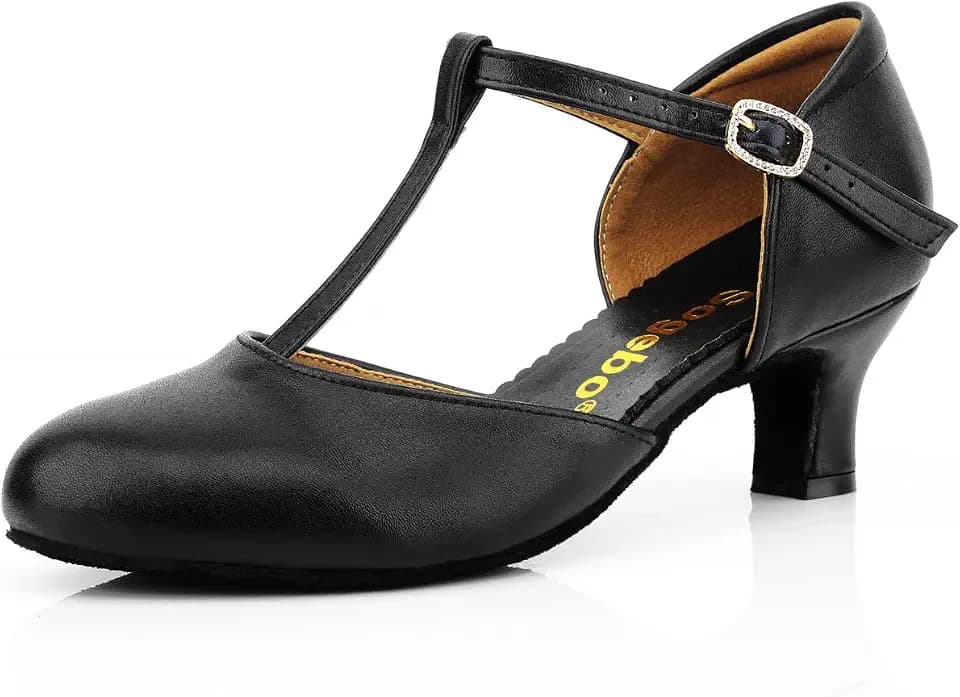 Women's Latin Ballroom Dancing Heels Wedding Pumps T-Strap Character Shoes