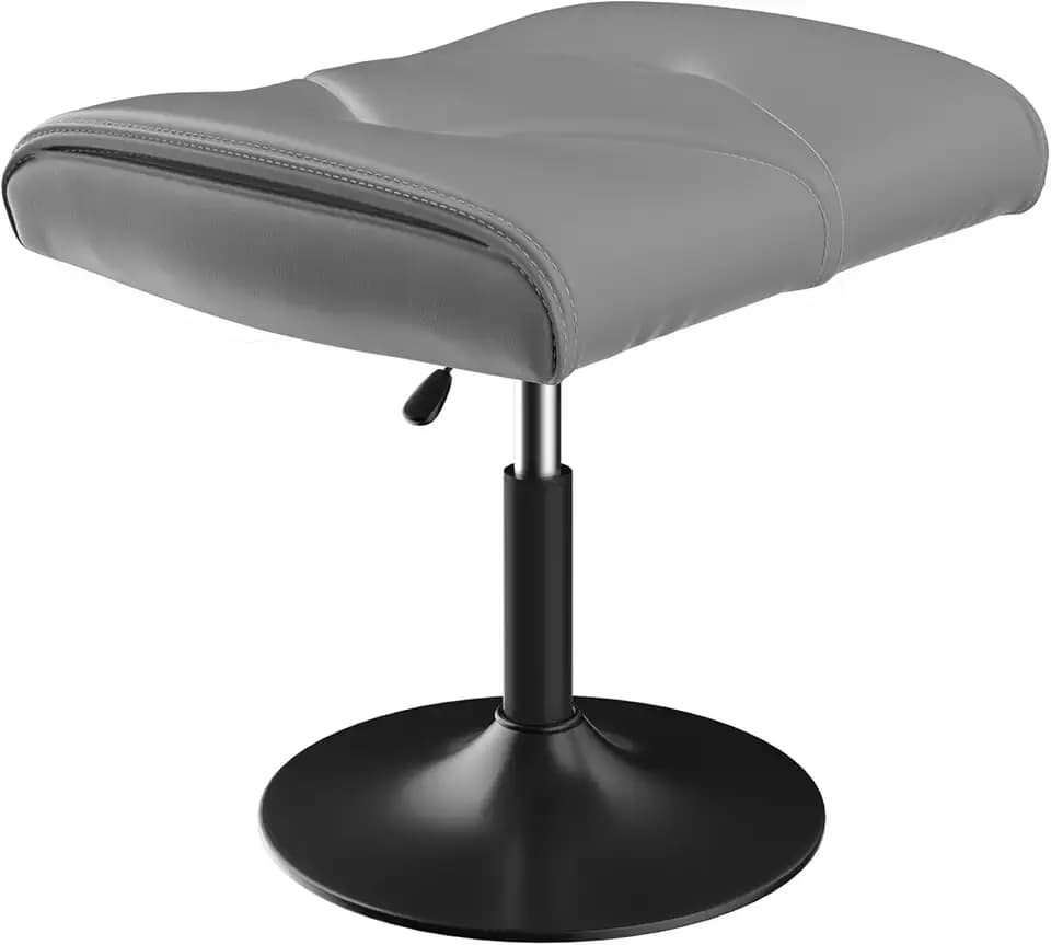 VECELO Office Foot Rest Under Desk Ottoman, Height Adjustable, Gray