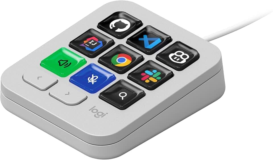 Logitech MX Keypad, programmierbares Makro-Pad, IntelliJ- Hellgrau