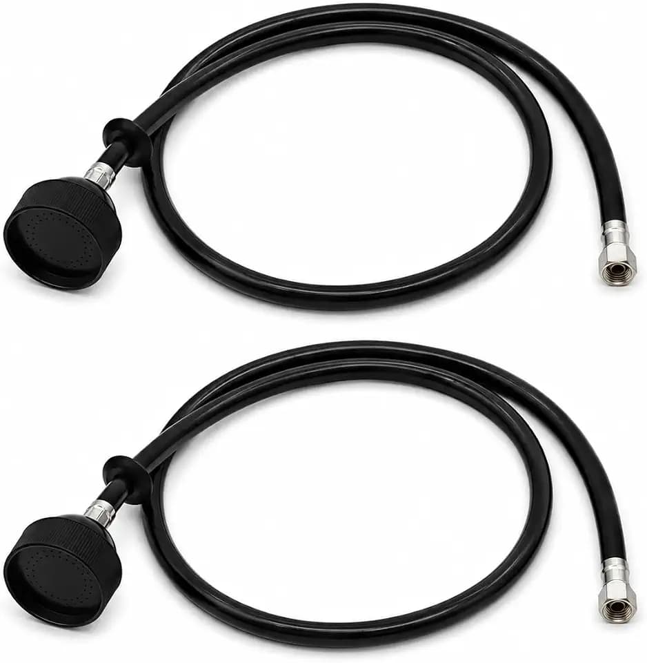 2 Pack UPC Certified Salon Shampoo Bowl Sprayer Head Hose Kit,Black Rubber Hose,1/4" Thread to Attach Shampoo Bowl Faucet for Barber Shop Spa