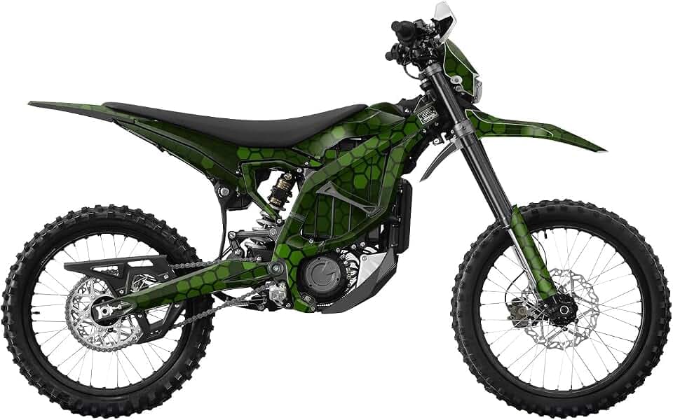 Surron Ultra Bee Graphics Kit Wrap - Green Hexa Camo - Sur-Ron Skin - Premium 3M Vinyl Protective Wrap Decal Cover - Easy to Apply | Crafted in The USA by MightySkins