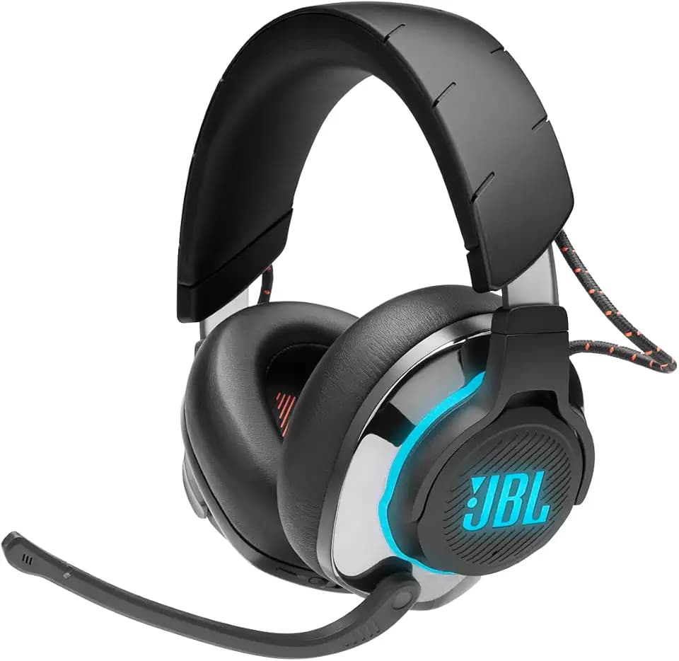 JBL Quantum 810 Over-Ear Gaming Kopfhörer – Wireless Bluetooth Headset mit Active Noise Cancelling und hochklappbarem Boom Mic – QuantumSurround Sound – Schwarz
