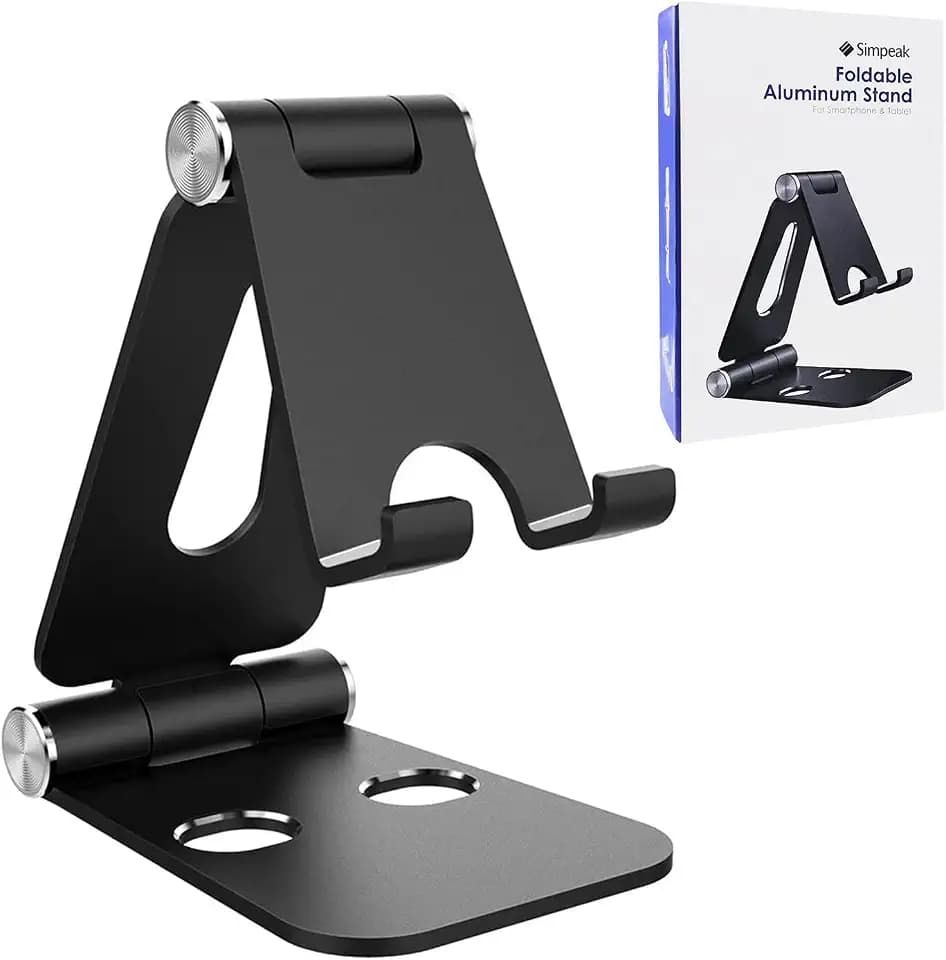 Simpeak Handy Ständer, Faltbar Switch Ständer, Universal Halter, Halterung Verstellbare kompatibel mit 4-10 Zoll Handys, Switch und Tablets - Schwarz