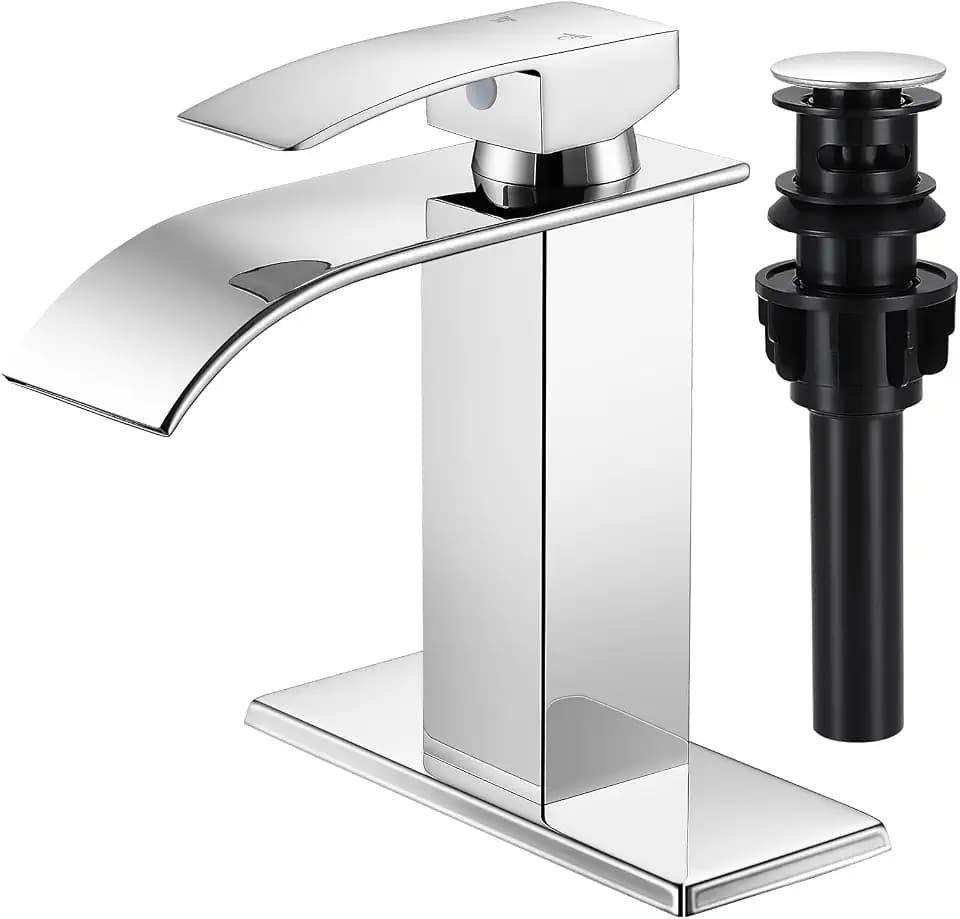 Bathroom Faucets Chrome Waterfall Single Handle Bathroom Sink Faucet