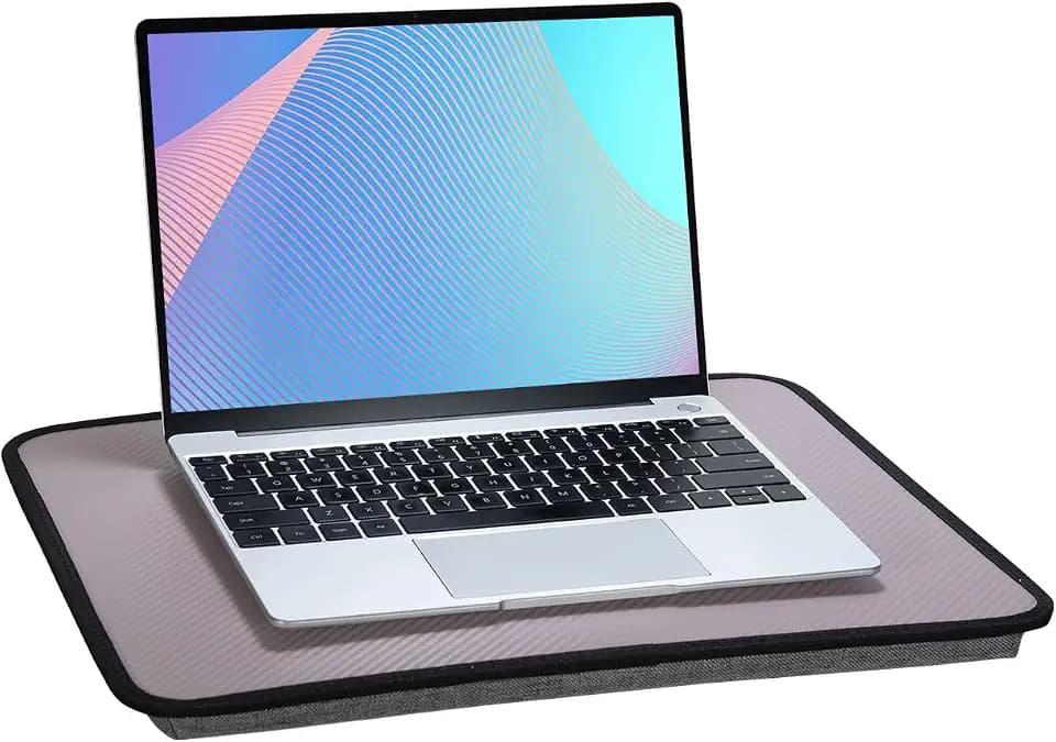 Portable Laptop Desk Fits Up to 16“ Laptops, Built-in Cushion,Lap Stand for Bed & Couch & Carpet, Great for Home & Office,Lap Desk with Cushion (Grey Violet, Medium)
