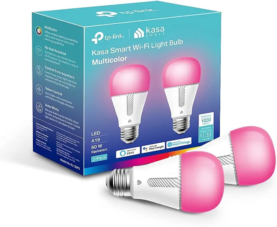 Kasa Smart Light Bulbs KL135P2, 1000LM, Dimmable Smart WiFi Light Bulb, A19