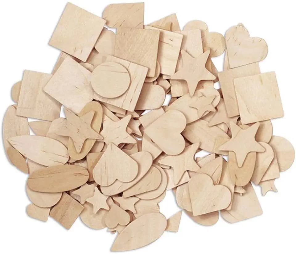Creativity Street Natural Wood Shapes - 1000 Piece Assortment