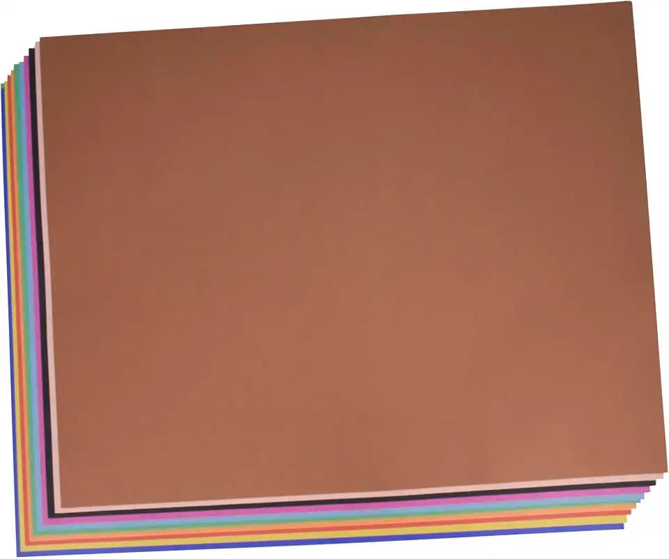 School Smart Railroad Poster Board Paper, 22 x 28 Inches, 4-Ply, Assorted Colors, Pack of 25