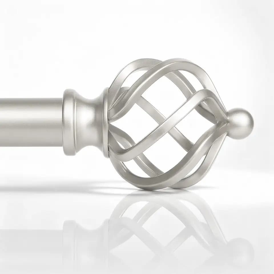 1" Farmhouse Heavy Duty Curtain Rods for Windows,Adjust 18-45",Silver